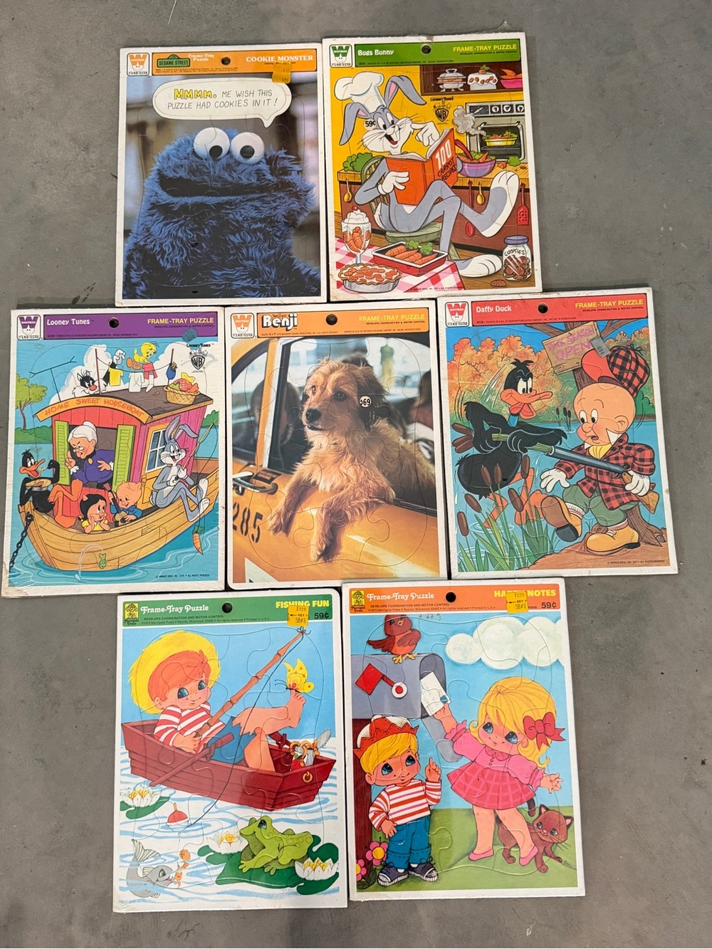 Lot of 7 Vintage New Frame Tray Puzzles Whitman & Marigold Press